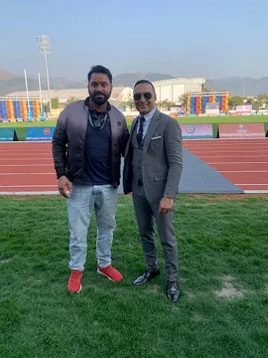 At the athletics stadium